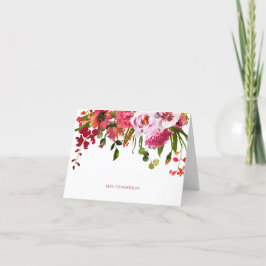 Tarjeta De Agradecimiento Maestría Elegante De Flores Rosa