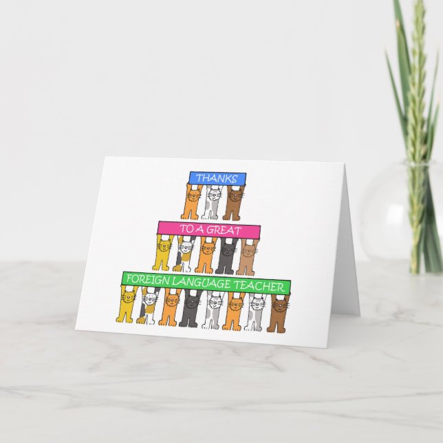 Tarjeta De Agradecimiento Maestro de Idiomas Gracias (Anverso)
