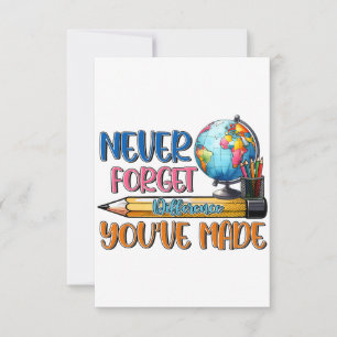 Tarjeta De Agradecimiento Maestro Nunca Olvides La Diferencia Que Has Hecho