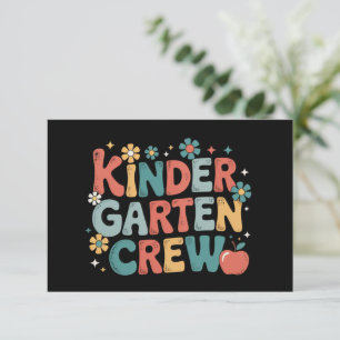 Tarjeta De Agradecimiento Maestro Regreso a la Escuela Equipo de Kinder