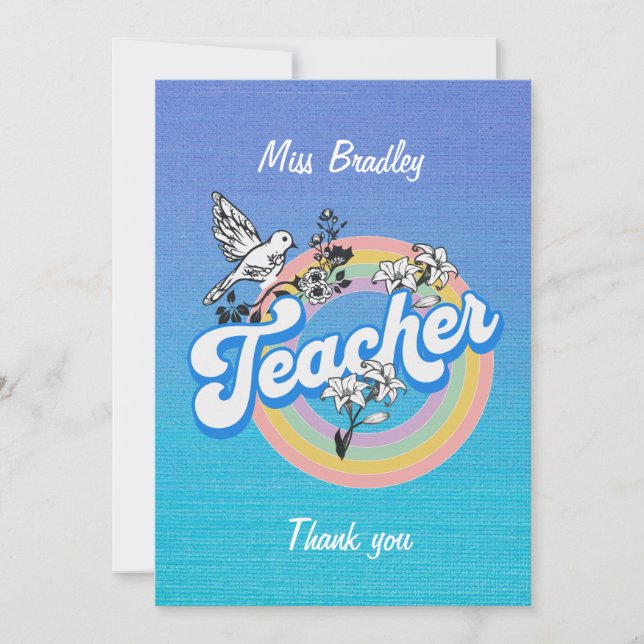 Tarjeta De Agradecimiento Maestros gracias con amor y respeto (Anverso)