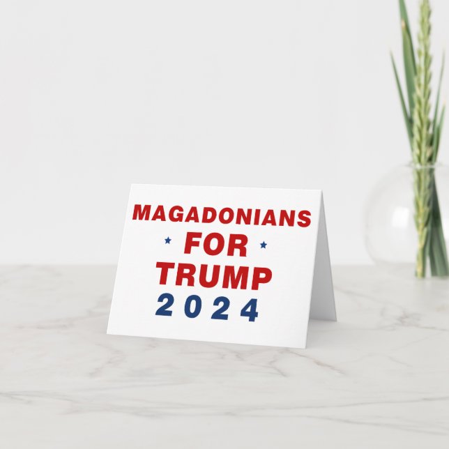 Tarjeta De Agradecimiento Magadonianos Por El Azul Rojo De Trump 2024 (Anverso)