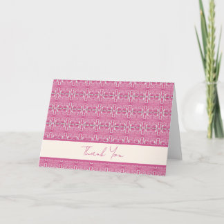 Tarjeta De Agradecimiento Magenta Abstract Block Print
