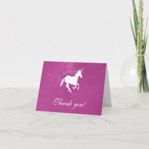 Tarjeta De Agradecimiento Magenta Unicornio Boda Gracias Cartas