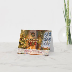 Tarjeta De Agradecimiento Magia de chimenea navideña acogedora