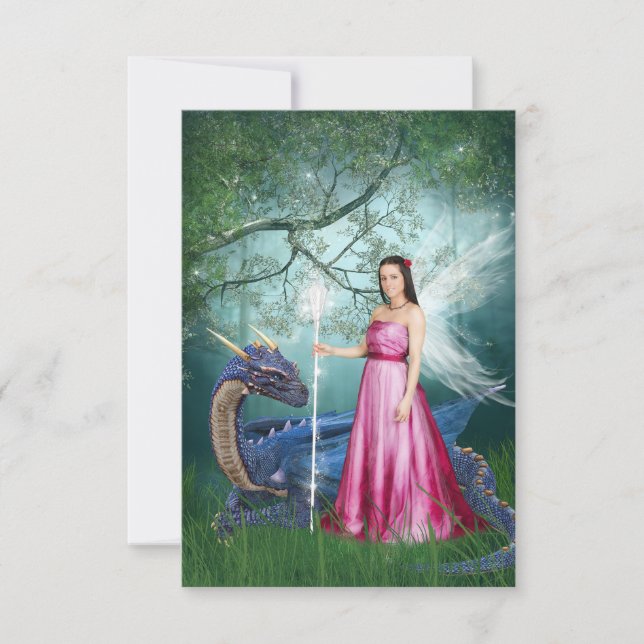 Tarjeta De Agradecimiento Magia de dragón (Anverso)