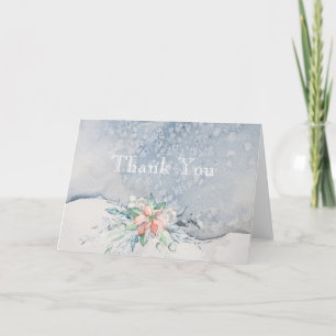 Tarjeta De Agradecimiento Magia de Navidad/Boda de Nochebuena Poinsettia Gra