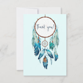 Tarjeta De Agradecimiento Magic Aquamarine Dreamcatcher Baby Shower