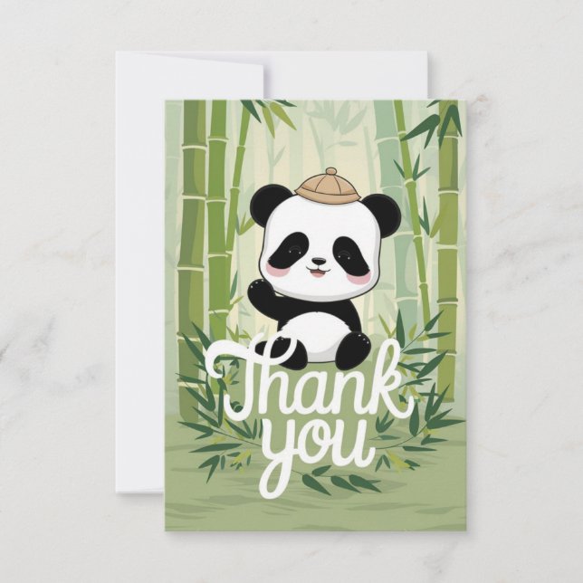 Tarjeta De Agradecimiento Magic Cute Panda (Anverso)