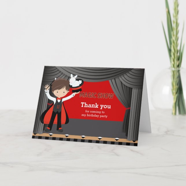 Tarjeta De Agradecimiento Magic Show Gracias (Anverso)