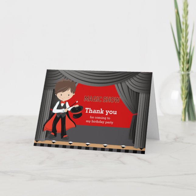 Tarjeta De Agradecimiento Magic Show Gracias (Anverso)