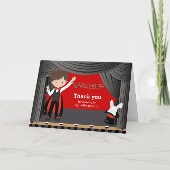Tarjeta De Agradecimiento Magic Show Gracias (Anverso)