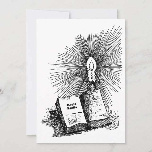 Tarjeta De Agradecimiento Magic Spells Book Candle Witchcraft (Anverso)