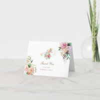 tarjeta de agradecimiento mágica floral unicornio