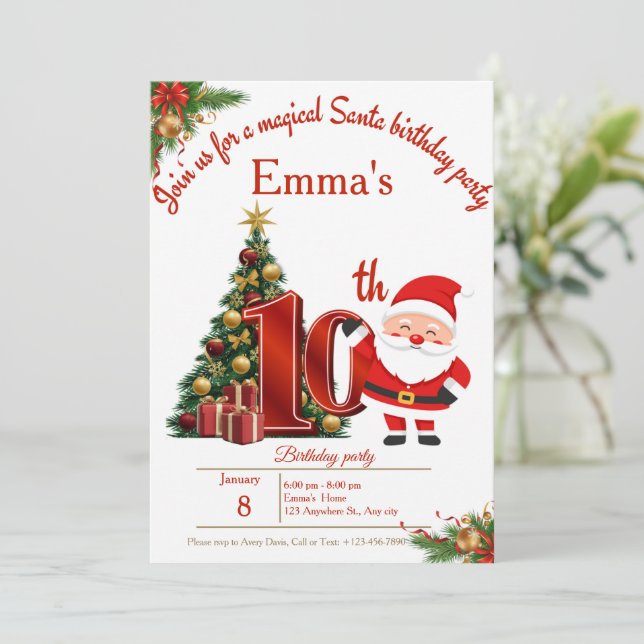 Tarjeta De Agradecimiento Magical Christmas Birthday Card for Girls (Anverso de pie)