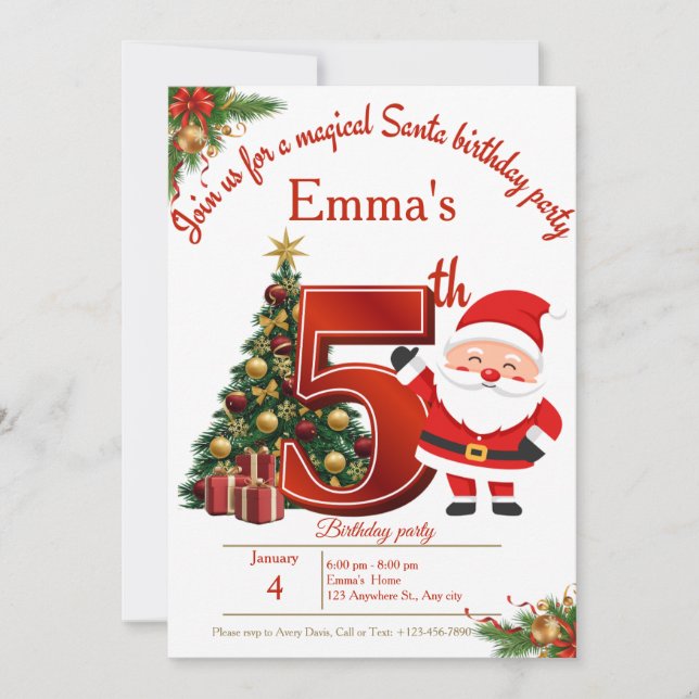 Tarjeta De Agradecimiento Magical Christmas Birthday Card for Girls (Anverso)