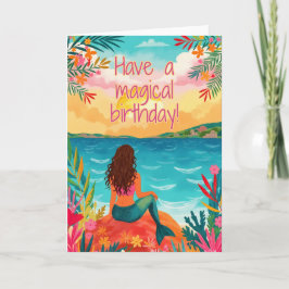 Tarjeta De Agradecimiento Magical Mermaid Birthday Card