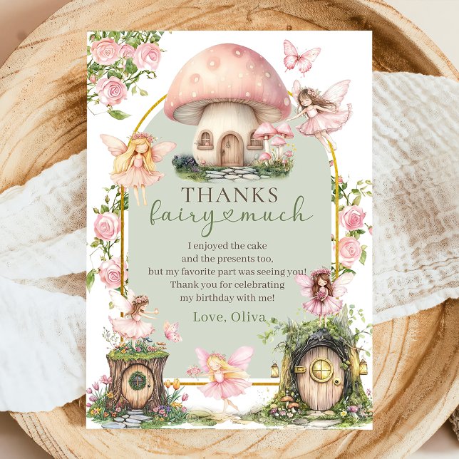 Tarjeta De Agradecimiento Magical Mushroom Fairy Birthday (Subido por el creador)
