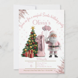Tarjeta De Agradecimiento Magical Santa Birthday Invitation – 1st Birthday