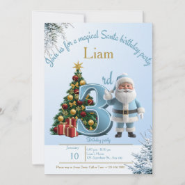 Tarjeta De Agradecimiento Magical Santa Birthday Invitation – 3rd Birthday