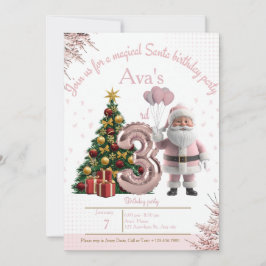Tarjeta De Agradecimiento Magical Santa Birthday Invitation – 3rd Birthday