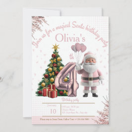 Tarjeta De Agradecimiento Magical Santa Birthday Invitation – 4th Birthday