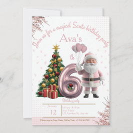 Tarjeta De Agradecimiento Magical Santa Birthday Invitation – 6th Birthday