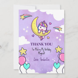 Tarjeta De Agradecimiento Magical Unicornio Gracias Por El Regalo De Cumplea