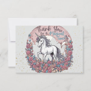 Tarjeta de agradecimiento mágico de unicornio