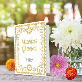 Tarjeta De Agradecimiento Magnífico Boda Neutral de la Moda Papel Picado