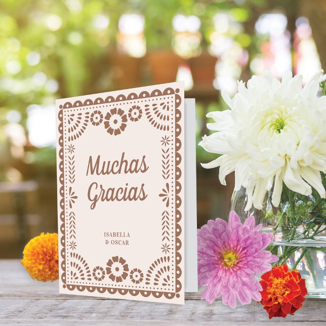 Tarjeta De Agradecimiento Magnífico Boda Neutral de la Moda Papel Picado (Subido por el creador)