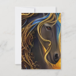 Tarjeta De Agradecimiento Magnífico tríptico oscuro de caballos