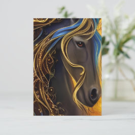 Tarjeta De Agradecimiento Magnífico tríptico oscuro de caballos