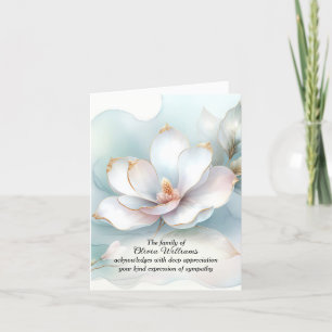 Tarjeta De Agradecimiento Magnolia Blanca Flores Simpatía Gracias