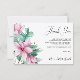 Tarjeta De Agradecimiento Magnolia Bloom | Boda floral rústico Gracias