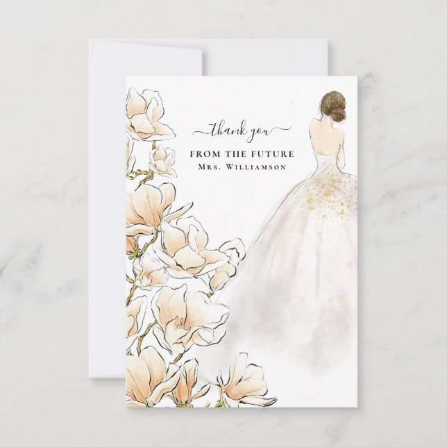 Tarjeta De Agradecimiento Magnolia Bride Futuro Sra. (Anverso)