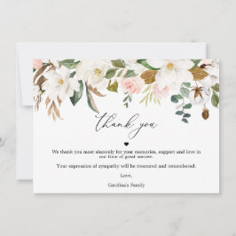 Tarjeta De Agradecimiento Magnolia Cotton Gracias Celebración De La Vida Con