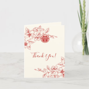 Tarjeta De Agradecimiento Magnolia Cream Photo Chinese Boda Gracias