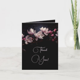 Tarjeta De Agradecimiento Magnolia Dark Romantic |  Wedding Photo Thank You