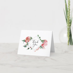 Tarjeta De Agradecimiento Magnolia Rosa Negrita Gracias