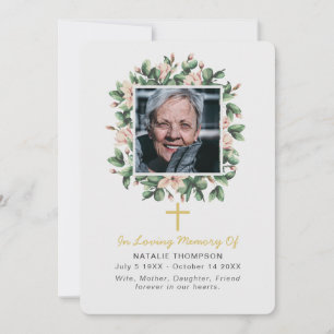 Tarjeta De Agradecimiento Magnolia Simpatía Floral Fotografía funeraria