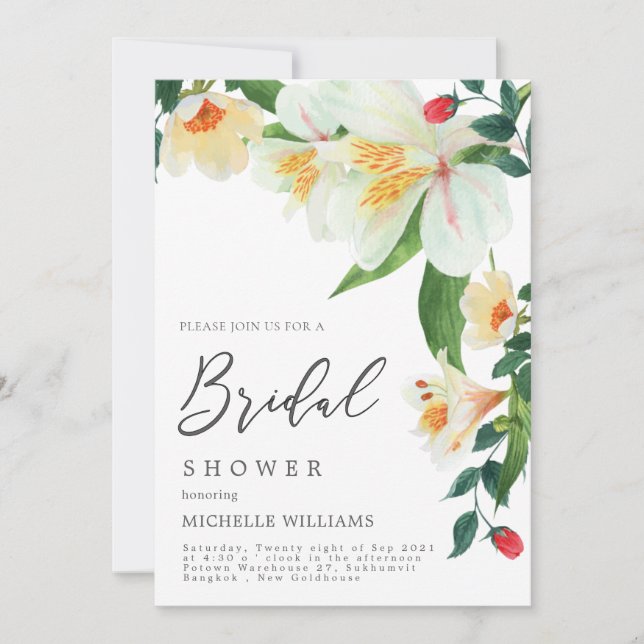 Tarjeta De Agradecimiento Magnolia Wedding Shower Invitation Card (Anverso)