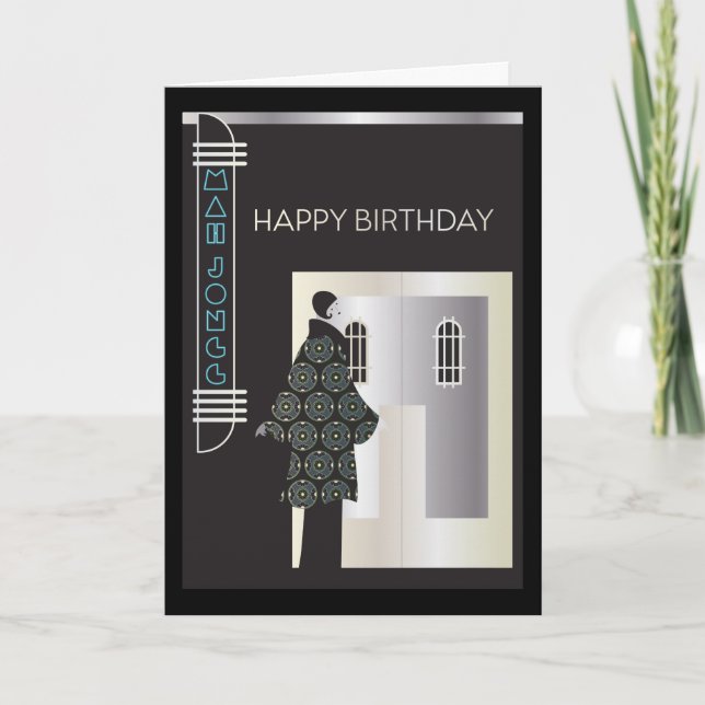 Tarjeta De Agradecimiento Mah Jongg Deco Miami Card (Anverso)