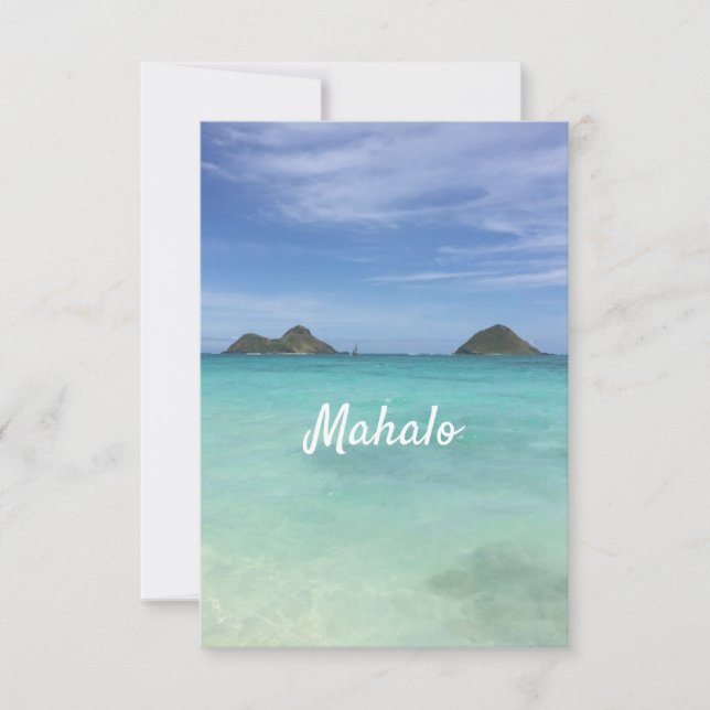 Tarjeta De Agradecimiento Mahalo  (Anverso)