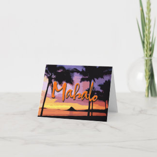 Tarjeta De Agradecimiento Mahalo Sunset Notecard