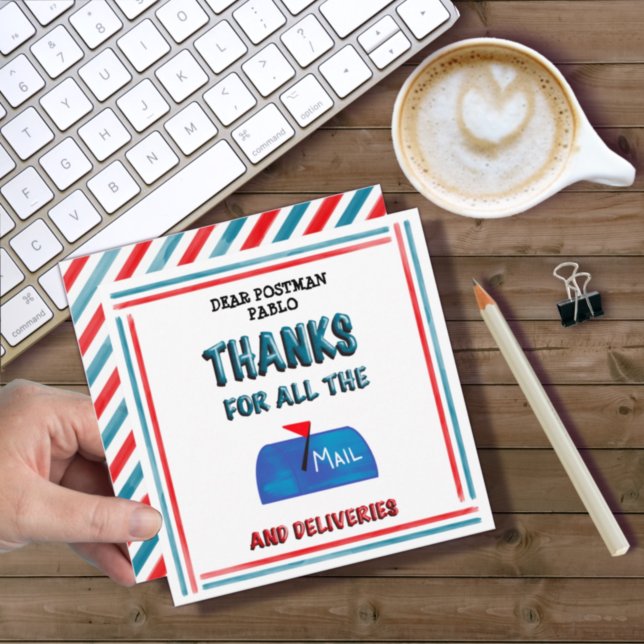 Tarjeta De Agradecimiento Mailman | Postman Gracias Por Todo El Correo (Subido por el creador)