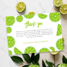 Tarjeta De Agradecimiento Main Squeeze Lime Green Bridal Shower