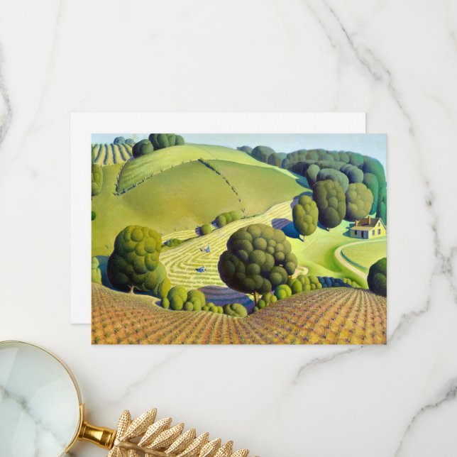 Tarjeta De Agradecimiento Maíz joven por Grant Wood (Anverso/Reverso In Situ)