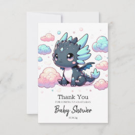 Tarjeta De Agradecimiento Majestic Dragon Baby Shower
