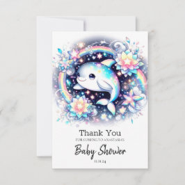 Tarjeta De Agradecimiento Majestic Elegant Dolphin Baby Shower